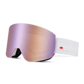 DOOREK Cylindrical Magnetic Suction Quick Release Large Field Skiing Goggles for Men and Women, Single and Double Board Skiing Goggles, Double-Layer Anti-Fog Mirror