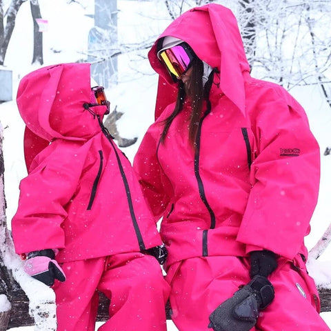 DOOREK Parent Child Family Ski Set 3L Ski Suit Single Board Ski Suit Outdoor Thickened and Waterproof