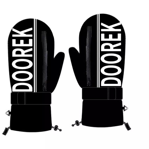 DOOREK Ski Gloves with Built-in Wrist Guard, Single Board Waterproof Men's Carving Kevlar Double Board Women's Ski Gloves