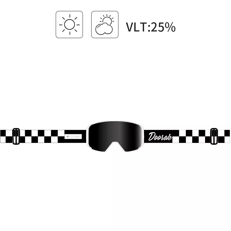 DOOREK Outdoor Ski Goggles Women Double-Layer Magnetic Adsorption Skiing Goggles High Definition Anti-fog Flip Ski Goggles Men