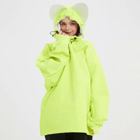 DOOREK Mushroom Head New Cute Ski Suit Women's Cat Ear Waterproof Hooded Sweater Outdoor Windproof and Warm