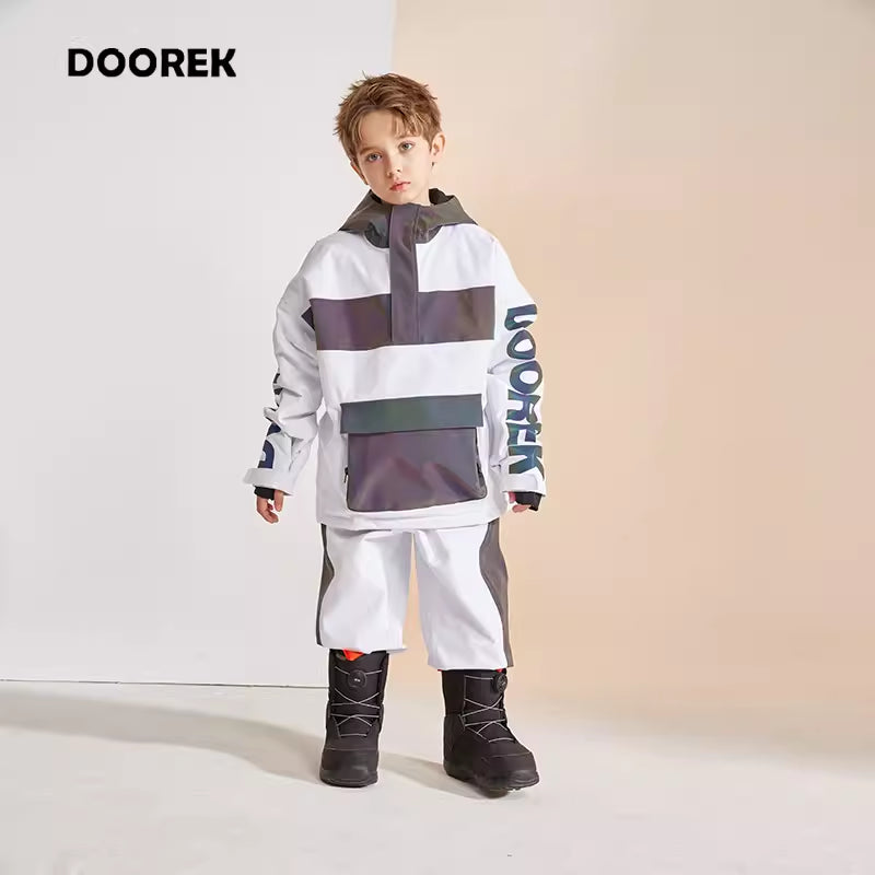 DOOREK Mushroom Head, nuovo set da sci riflettente alla moda per ragazzi e ragazze, con tavola singola e doppia protezione impermeabile e calore invernale