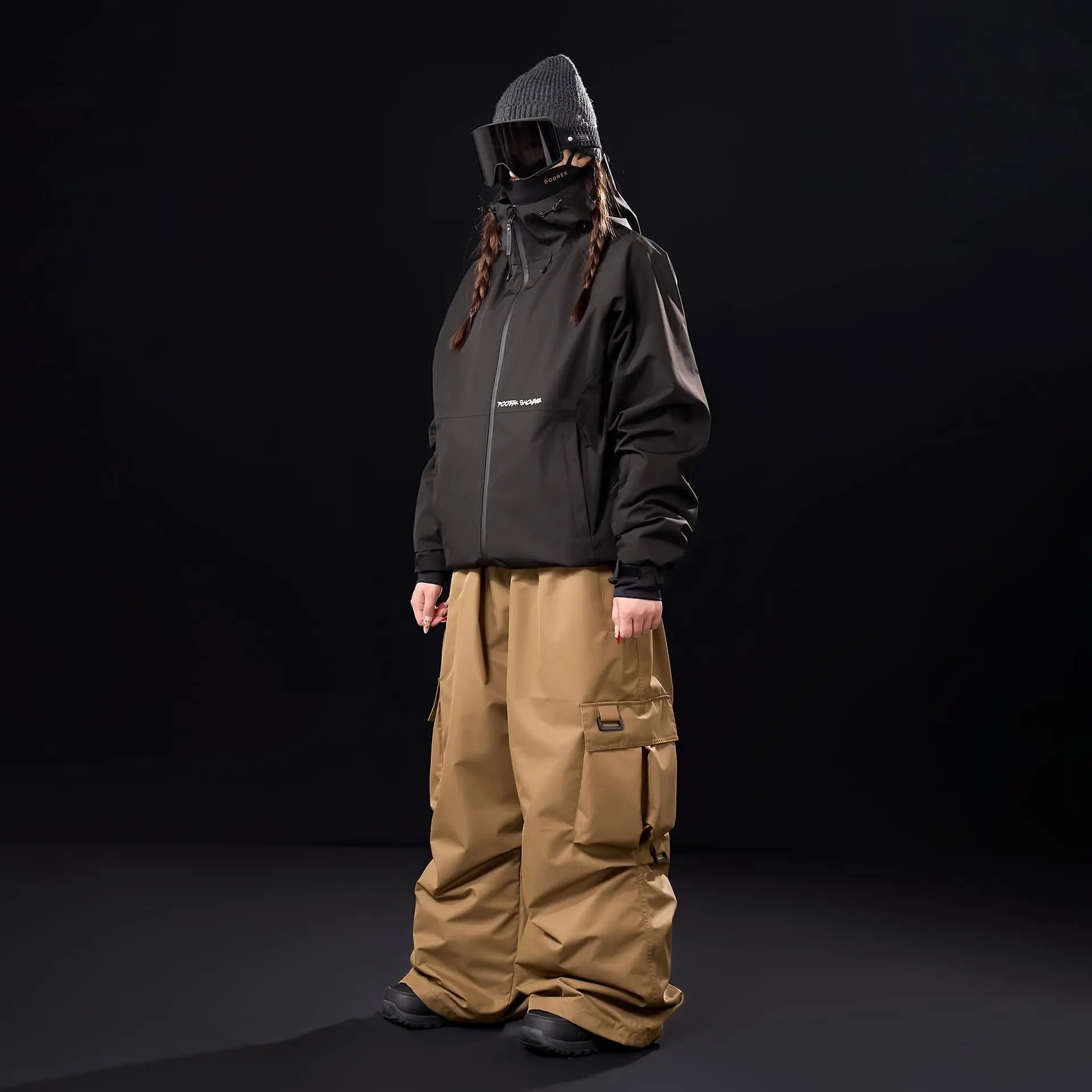 DOOREK 3L Tech Ski Pants – Triple-Proof, Baggy Cargo Fit, Unisex Freestyle