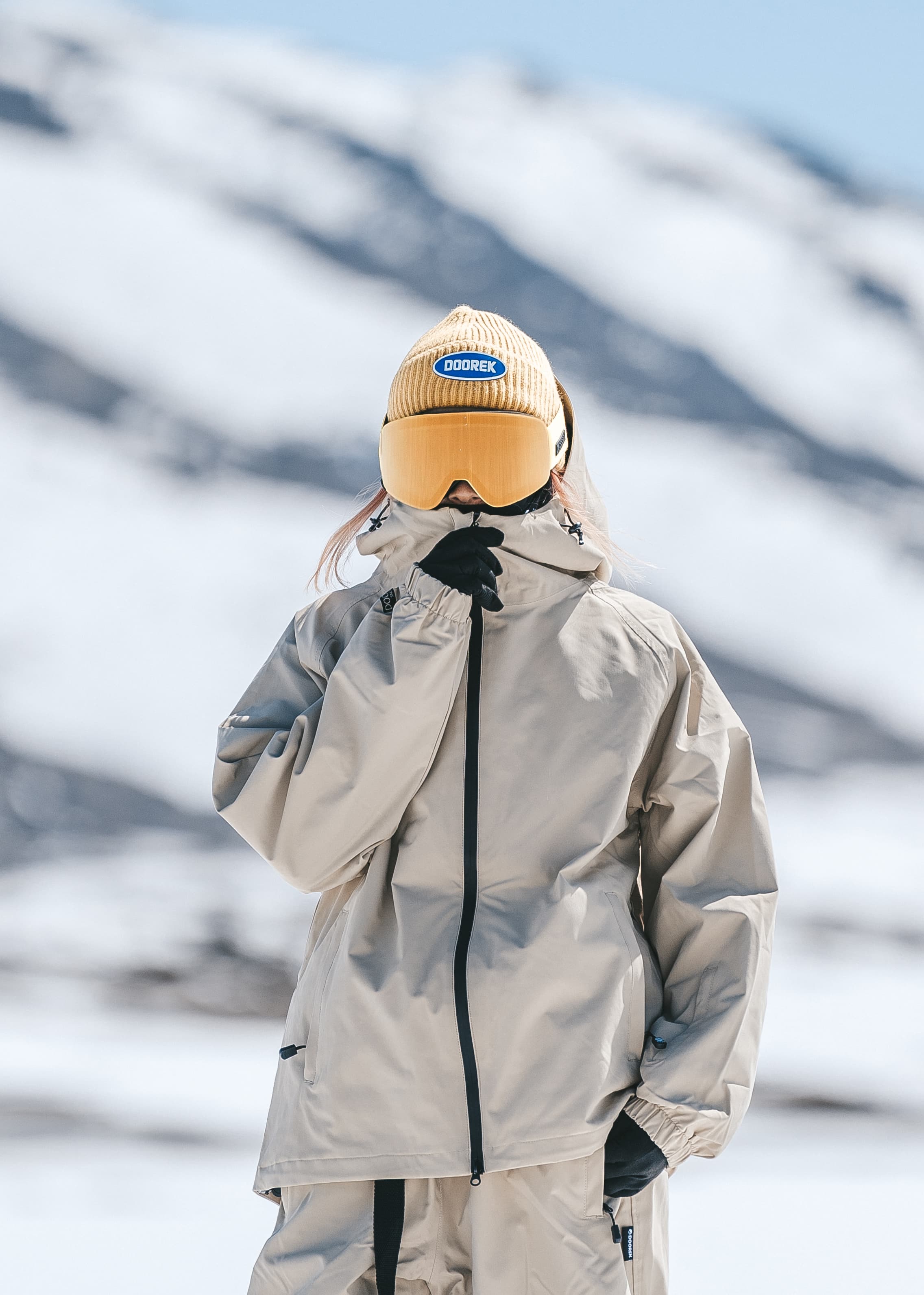 DOOREK New Single Board Double Board Ski Jacket for Men's and Women's Loose fit. Windproof. Waterproof. All-day comfort.