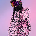 Doorek Pink Leopard Print Ski Anorak - Unisex Streetwear-Style Insulated Snow Jacket