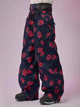 DOOREK Unisex Rose Print Ski Pants