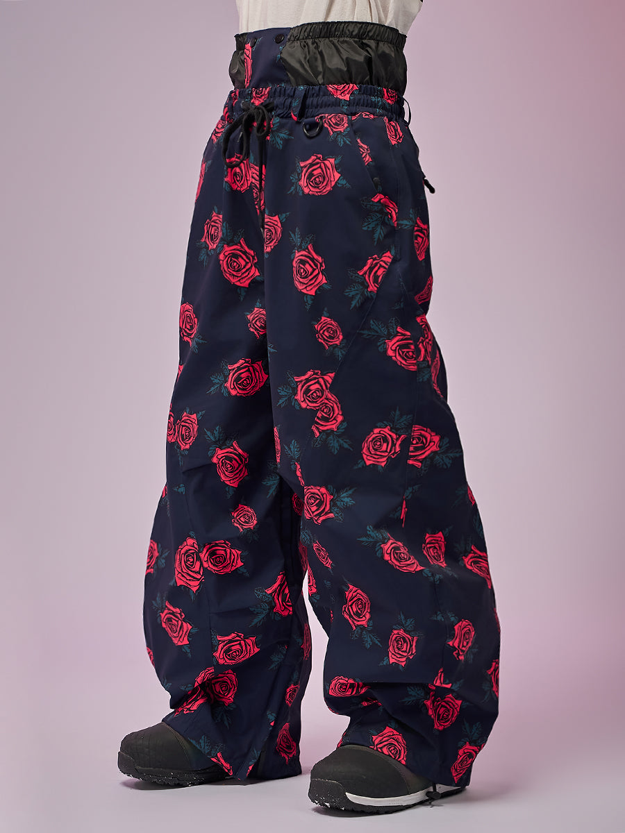 DOOREK Unisex Rose Print Ski Pants