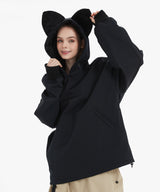 DOOREK Mushroom Head New Cute Ski Suit Women's Cat Ear Waterproof Hooded Sweater Outdoor Windproof and Warm