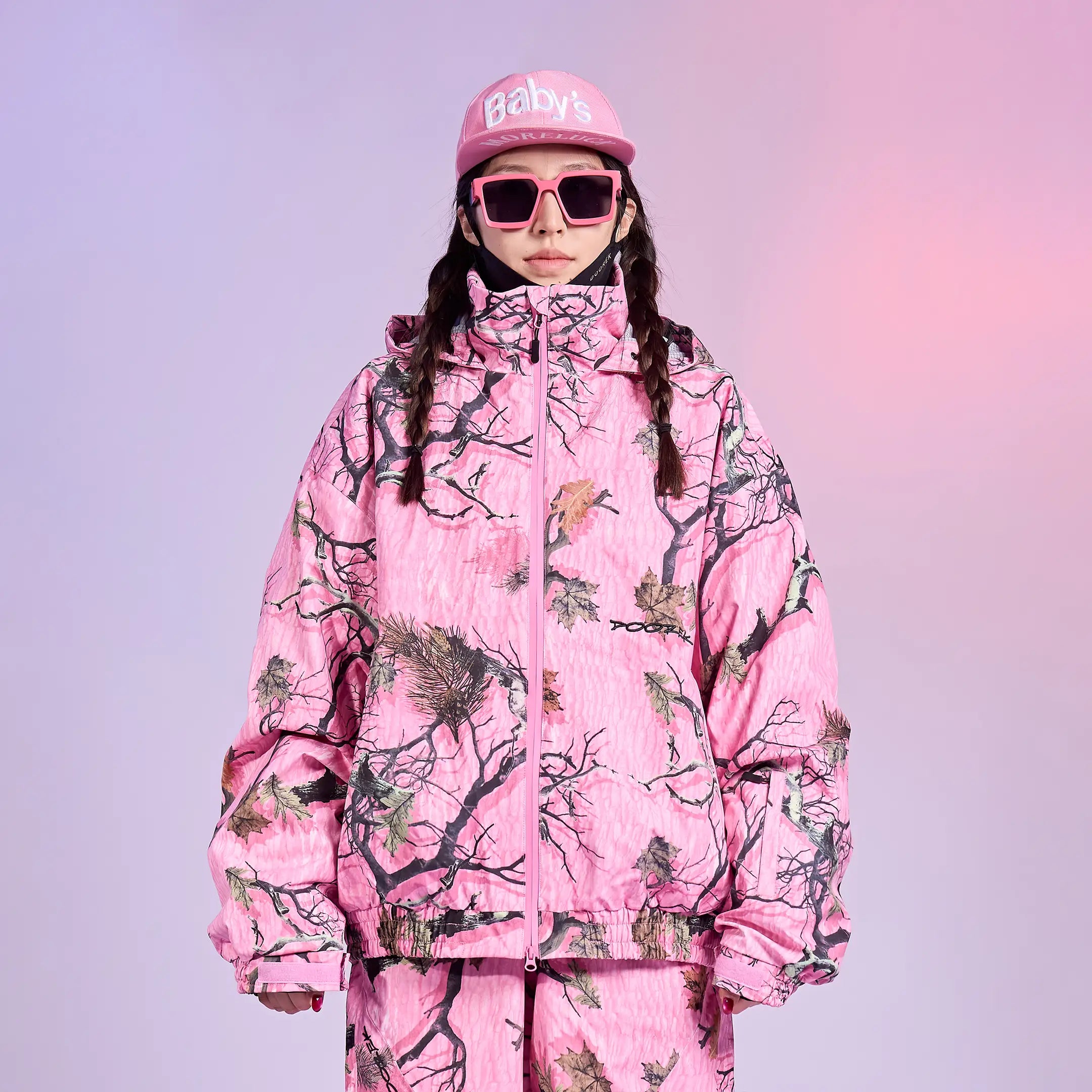 DOOREK Limited Edition 3L Pink Forest Camo Ski Jacket – Unisex