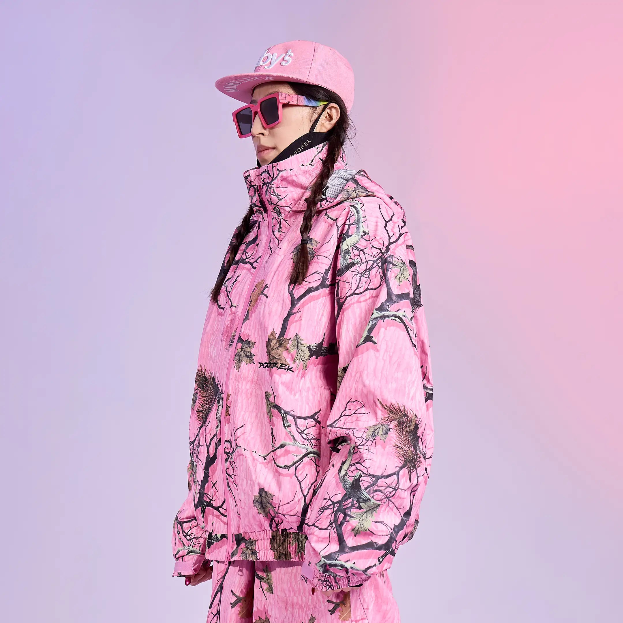 DOOREK Limited Edition 3L Pink Forest Camo Ski Jacket – Unisex