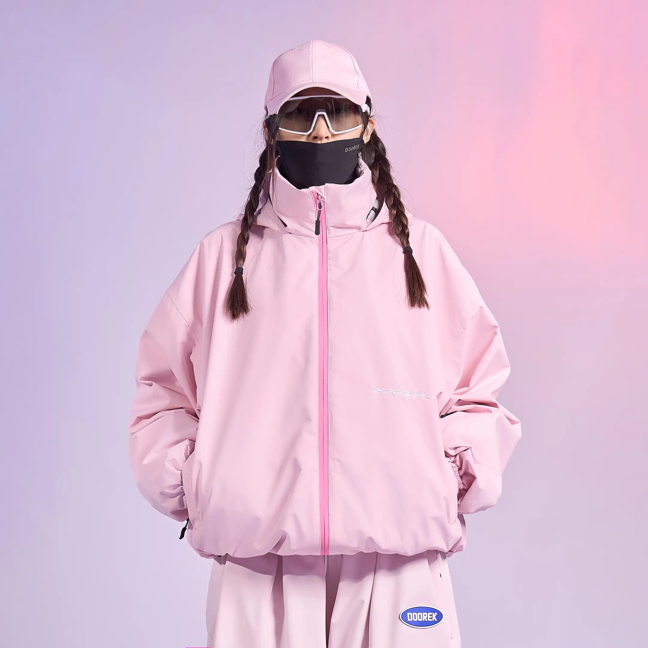 Doorek 3L Pro Baggy Ski Jacket – Light Pink