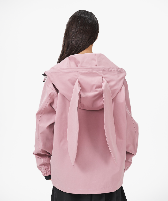 DOOREK Cute Rabbit Ski Top for Women with Cotton Rabbit Ears Skiing Professional Waterproof, Breathable and Warm