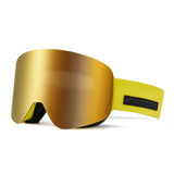 DOOREK Cylindrical Magnetic Suction Quick Release Large Field Skiing Goggles for Men and Women, Single and Double Board Skiing Goggles, Double-Layer Anti-Fog Mirror