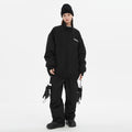 DOOREk Black Ski Suit Ensemble: Stay Warm and Stylish with a Stand-Up Collar - No Hood Needed!