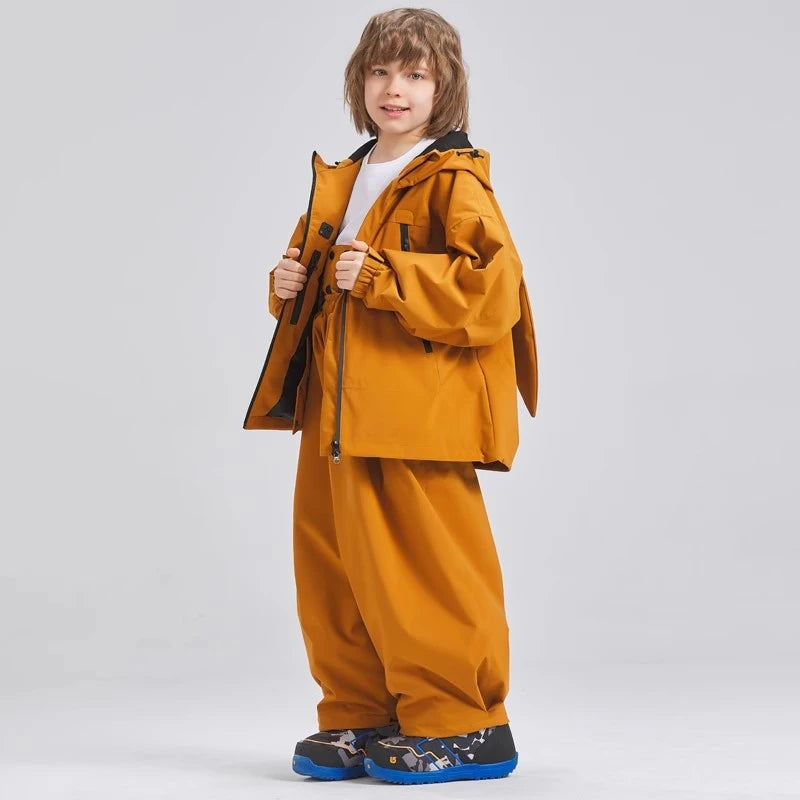 DOOREK Parent Child Family Ski Set 3L Ski Suit Single Board Ski Suit Outdoor Thickened and Waterproof