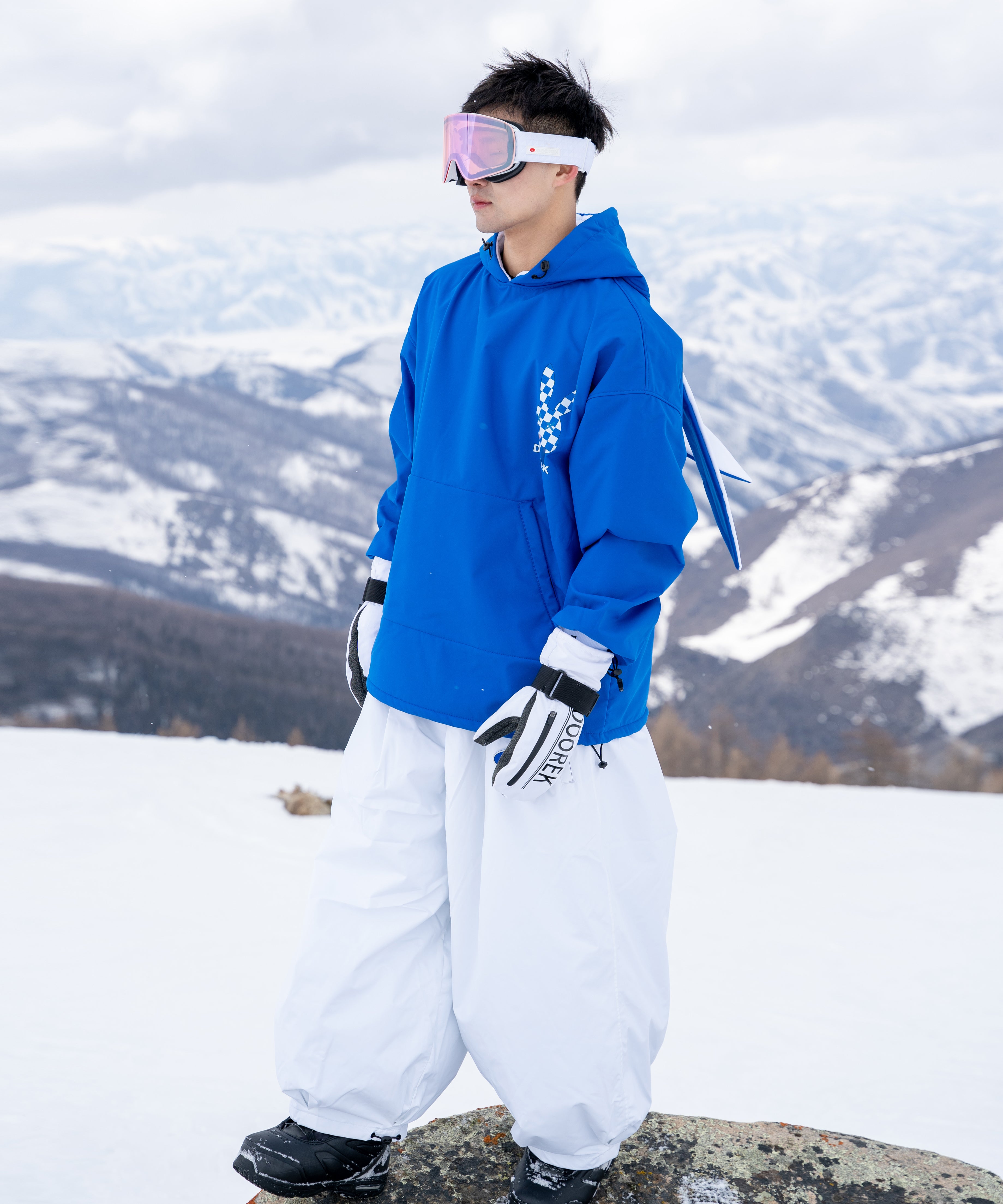 Mushroom Head DOOREK New Loose Fit Single Board American-style Ski Pants, Windproof, Waterproof, Insulated, Freestyle, and Wide Design for Double Boards