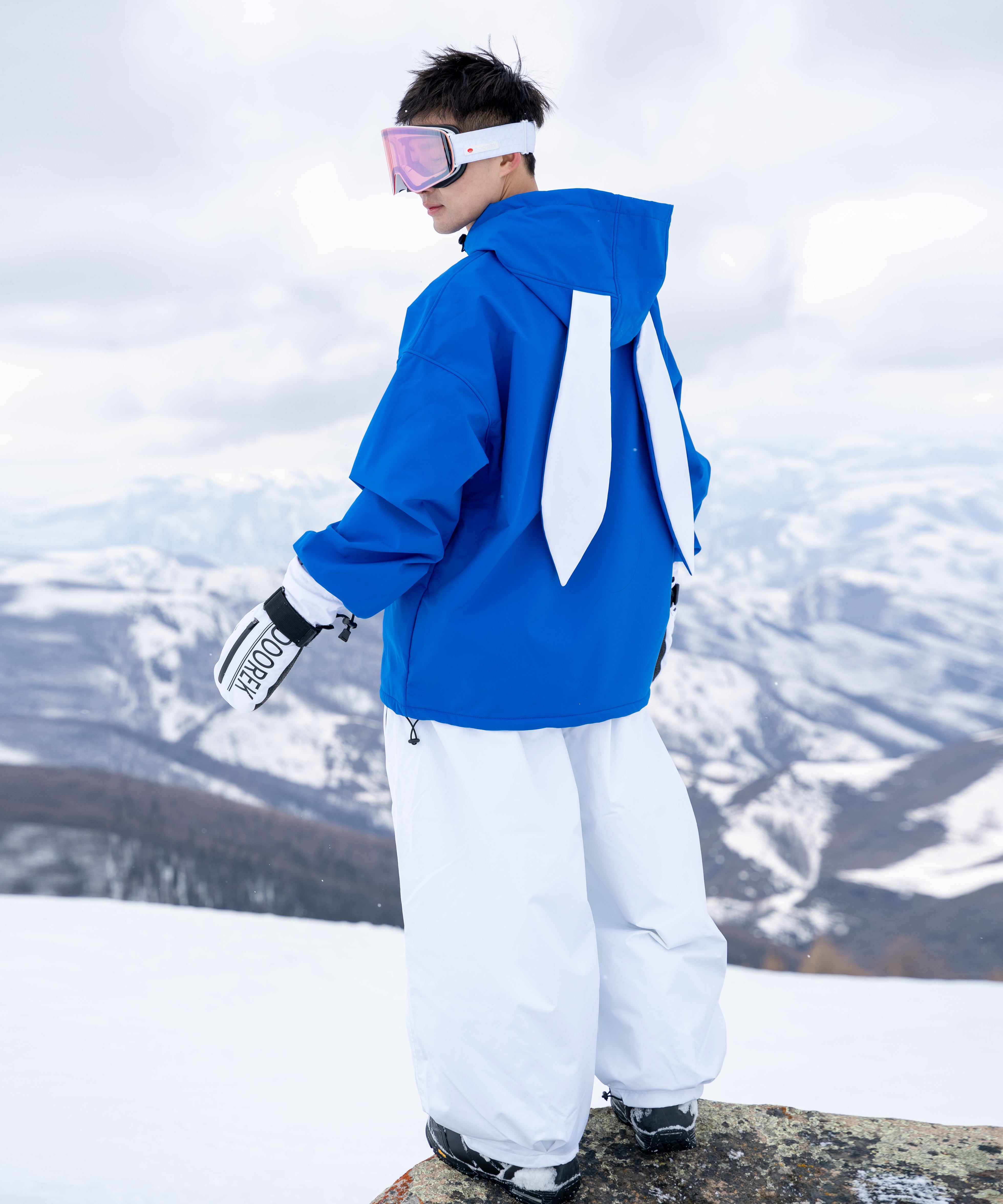Mushroom Head DOOREK New Loose Fit Single Board American-style Ski Pants, Windproof, Waterproof, Insulated, Freestyle, and Wide Design for Double Boards
