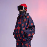 Doorek Rose All-Over Print Ski Jacket – Oversized 3L Unisex