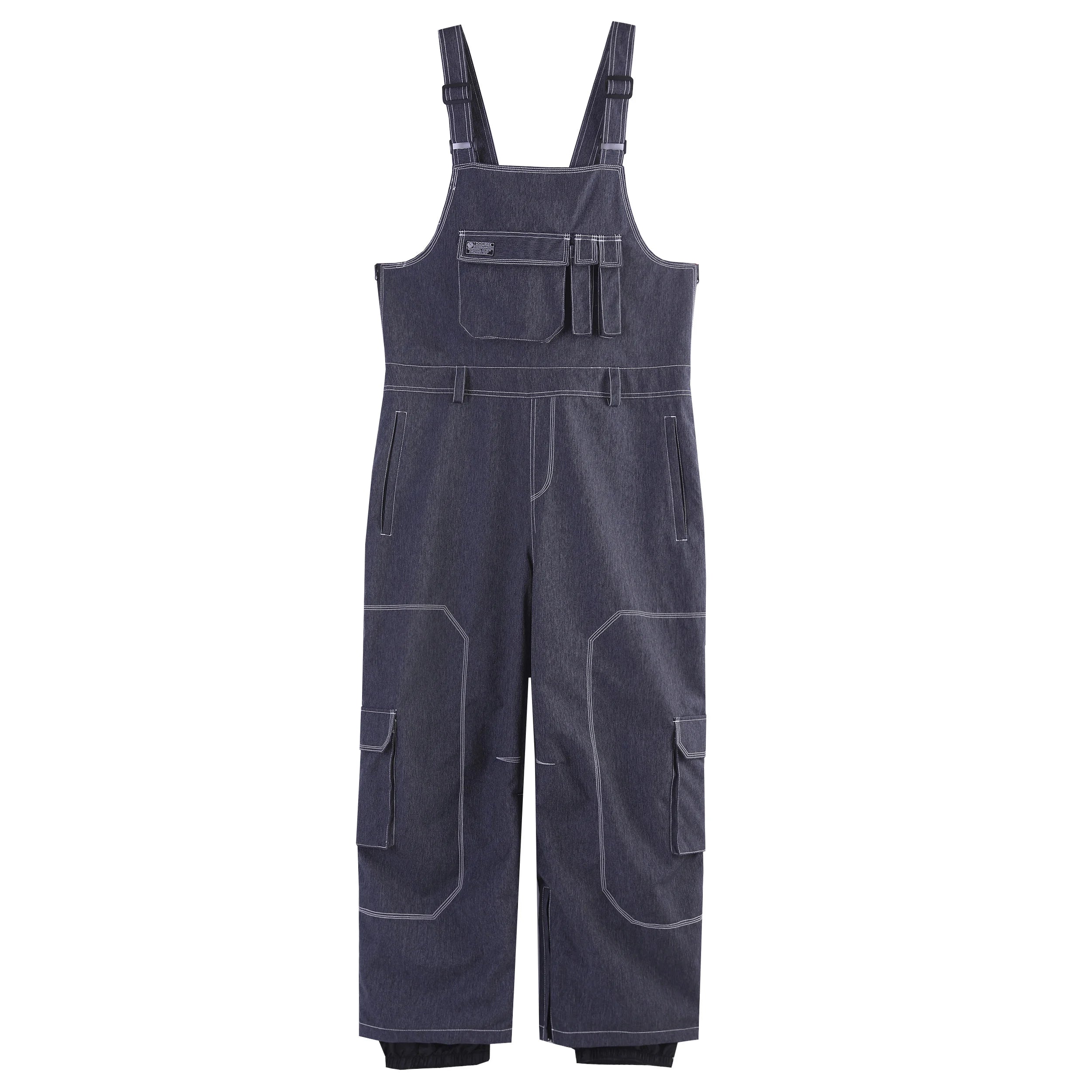 DOOREK Tuta da sci americana con pannello singolo e doppio, pantaloni con cinturino, attrezzatura da sci per uomo e donna, impermeabile e resistente, pantaloni da neve piccoli e popolari in un unico pezzo 