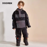 DOOREK Mushroom Head New Trendy Boys and Girls Reflective Ski Suit Set Single Board Double Waterproof Winter Warmth