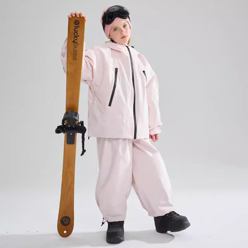 DOOREK Children's 3L Ski Suit for Boys and Girls, Single Board Ski Jacket, Outdoor Thickened, Insulated, Waterproof Snow Suit