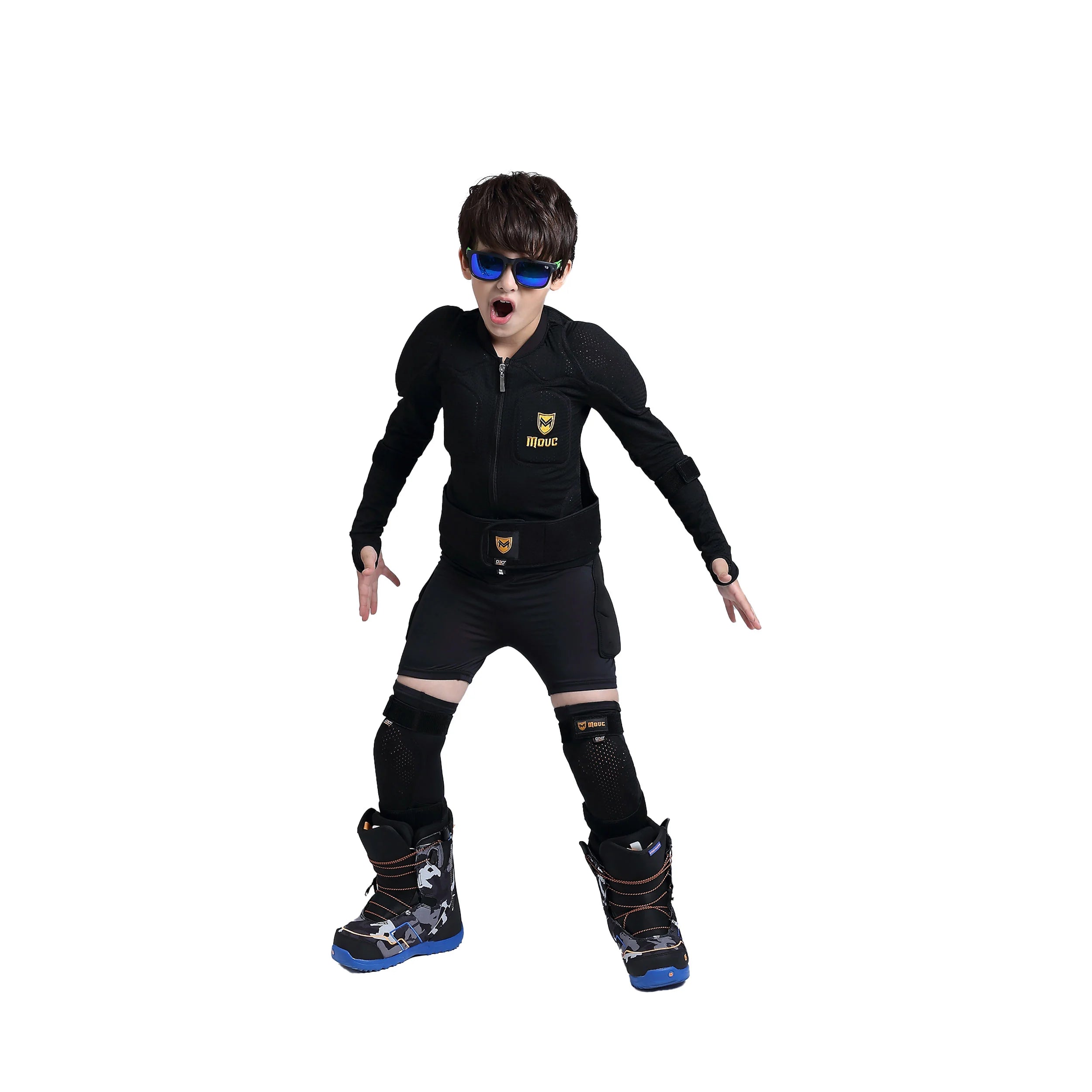 Upgraded D3O Ski Armor Jacket for Kids, Baby Single and Double Board Protective Gear for Extreme Sports, Including Hip and Knee Pads