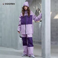 New DOOREK Single Board Ski Suit Set for Men and Women, Outdoor Insulated Shell, Trendy Brand, Color Block Ski Jacket and Pants for Warmth