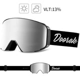 DOOREK Outdoor Ski Goggles Women Double-Layer Magnetic Adsorption Skiing Goggles High Definition Anti-fog Flip Ski Goggles Men
