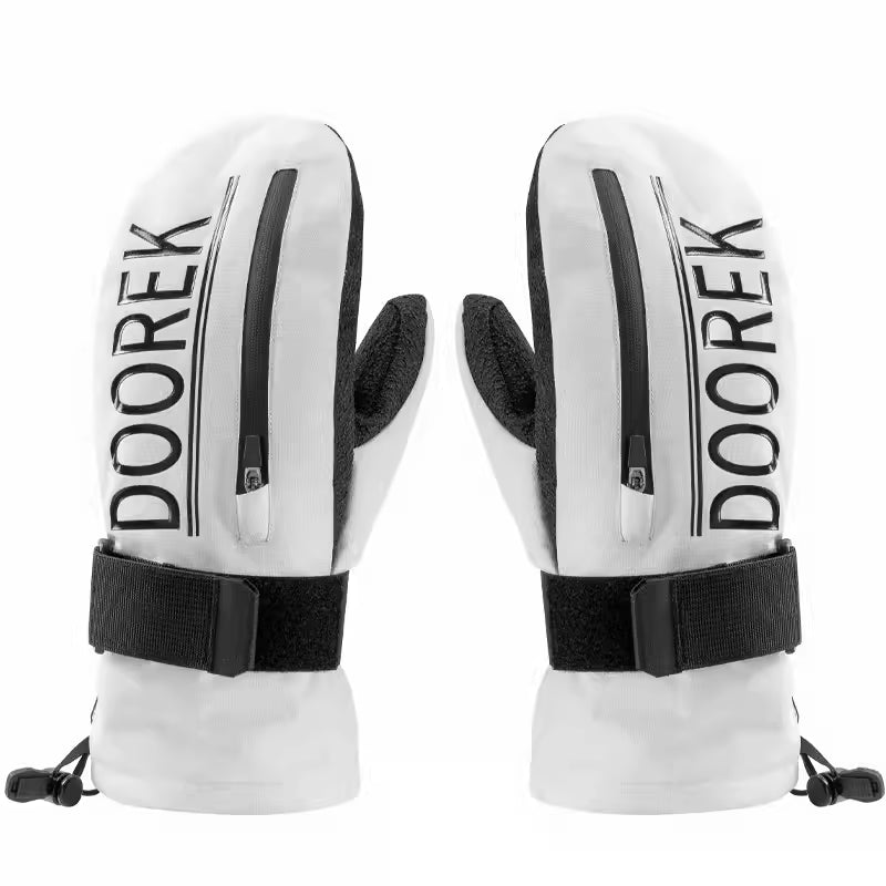 DOOREK Ski Gloves with Built-in Wrist Guard, Single Board Waterproof Men's Carving Kevlar Double Board Women's Ski Gloves