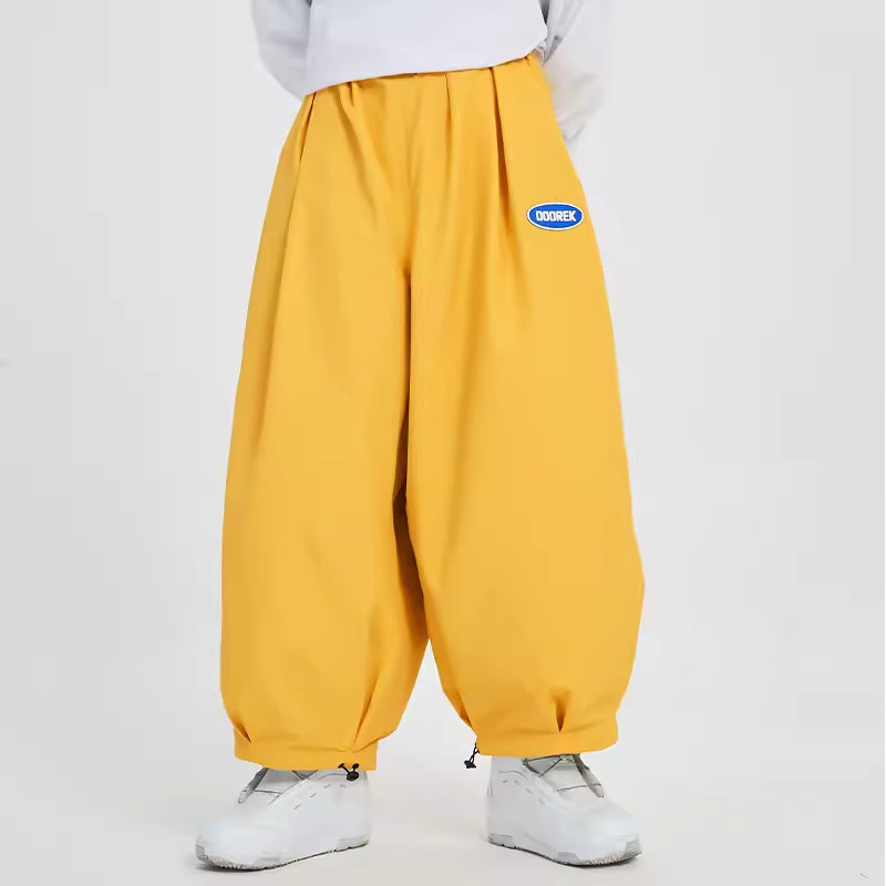 Mushroom Head DOOREK New Loose Fit Single Board American-style Ski Pants, Windproof, Waterproof, Insulated, Freestyle, and Wide Design for Double Boards